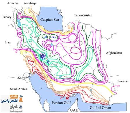 دانلود نقشه همدمای استان فارس